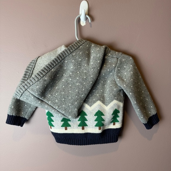 Hanna Andersson Tannenbaum Hoodie Cardigan Cotton & Wool 6-12M - Picture 6 of 13